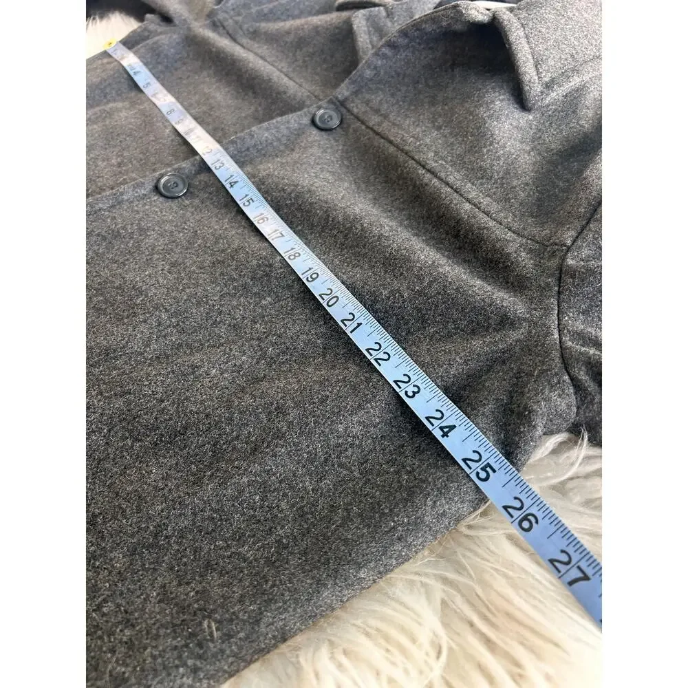 J. Crew Men's Wool Blend Winter Long Overcoat Long Sleeve Charcoal Gray SZ Large